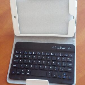 Кожаный чехол в полоску Color Black/White/Turquoise/Green Nice Looking With Detachable Wireless Bluetooth Keyboard For Ipad Mini-0