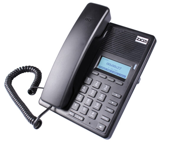 Телефон VoIP ZYCOO D30P, PoE, 2xSIP, LCD, HD Voice-0