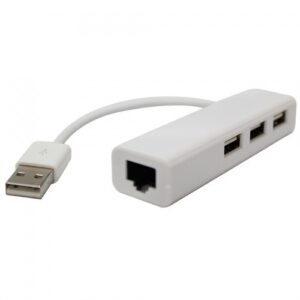 USB 2.0 to RJ45 Ethernet high speed adapter & 3 ports hub for Android mini PC/Windows PC-0