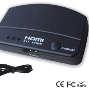 Przełącznik HDMI 3x1 z przedluzaczem IR i pilotem (obsługa 3D)-0