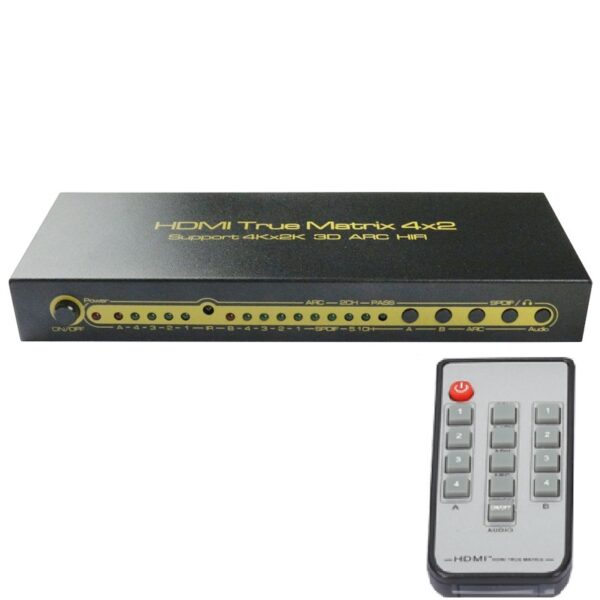 Matrix switcher 4x2 HDMI v1.4 with audio and SPDIF-0