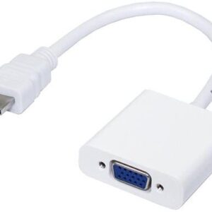 HDMI To VGA Cable Male To Female Adapter With Built-in Chipset up to 1080p White w/o audio-0