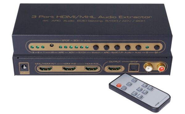 Switch/przełącznik 3x1 HDMI/MHL z Audio Extractor 4K/ARC/EDID audio 5.1CH/ADV/2CH-0