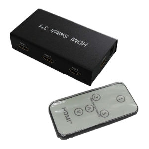 HDMI Switcher 3x1   Metal house, gift box , IR&Power-0