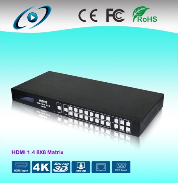 Ultra 4K HDMI Matrix Switch 8x8 HDM-988 with RS232 & RJ45-0