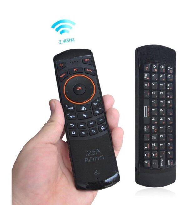 Fly Air Mouse Keyboard & Infrared Remote Control Riitek RII K25A RT-MWK25A 2.4Ghz, Audio Chat, for TV BOX, PC, Games, Black-6370
