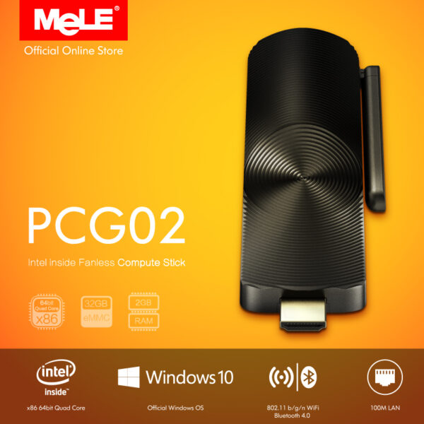 Безвентиляторний міні ПК Dongle MeLE PCG02, чотирьохядерний Atom Z3735F, 2GB DDR3, 32GB, Wi-Fi, EMMC, HDMI, Bluetooth, Справжня Windows10-0