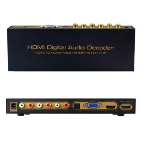 HDMI цифровий декодер/конвертер аудіо HDMI до HDMI + VGA + SPDIF + аналогове 5.1-0