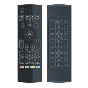 Wireless Air Mouse Remote Control with Keyboard Qwerty Backlit MX3 PRO mikcrophone IR Learning 2.4G -0