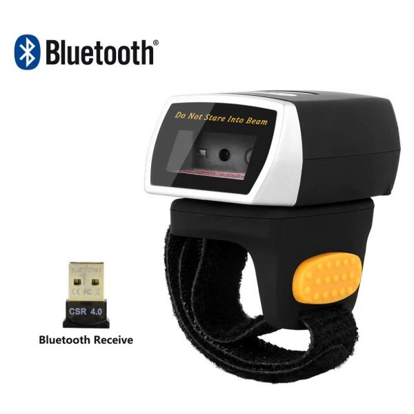 Безпровідний напальчник сканер штрих-кодів 2D Netum NT-R2 QR Bluetooth чорний-0