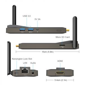 Мини-ПК Stick MeLE PCG02 GLK J4105 4 ГБ / 64 ГБ HDMI 4K 2,4 / 5 ГГц Wi-Fi Windows 10 Pro-0