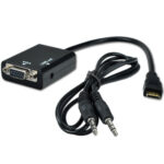 Konwerter Adapter HDMI->VGA dźwięk audio kabel-0