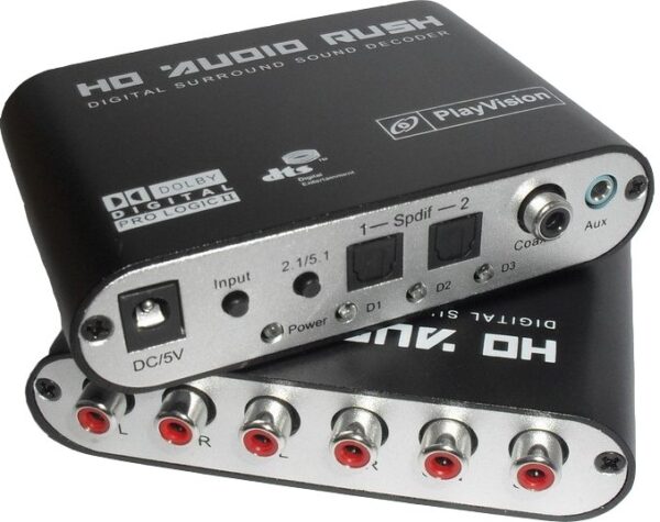 Dekoder/konwerter dźwięku cyfrowego 24bit 192kHz -> analogowy audio 5.1 HDA-51R-0