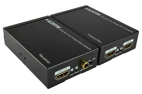 Przedłużacz HDMI po jednemu kablu UTP 50m z systemem IR-0