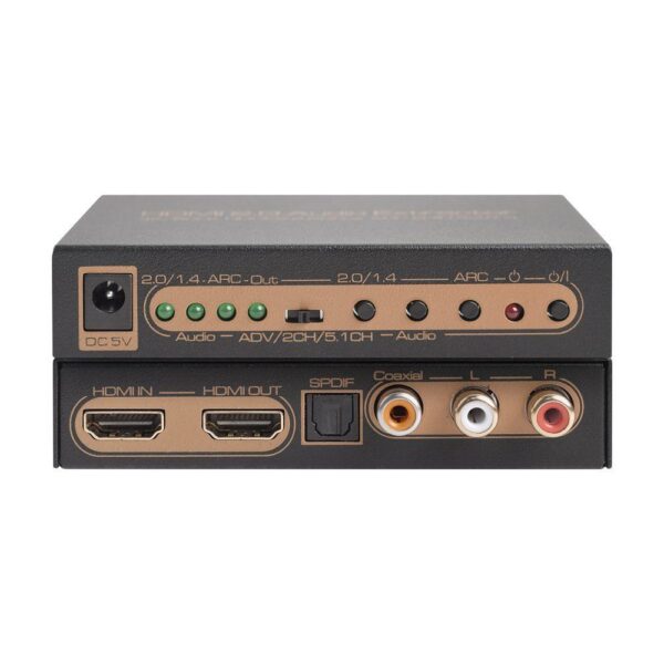 HDMI Аудио экстрактор Toslink + Coax + L/R HDR 4K@60Hz UHD HDCP 2.2 ARC EDID-0