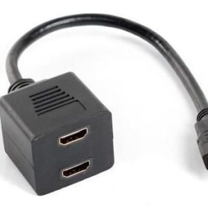 Розгалужувач HDMI 1x2 Lanberg з кабелем 20см чорний-0