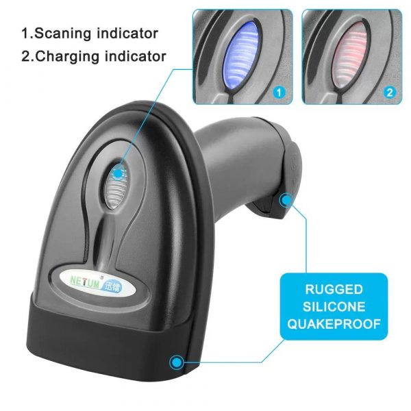 Barcode Scanner NETUM NT-1228BL Wireless CCD 2D QR Bluetooth -8517