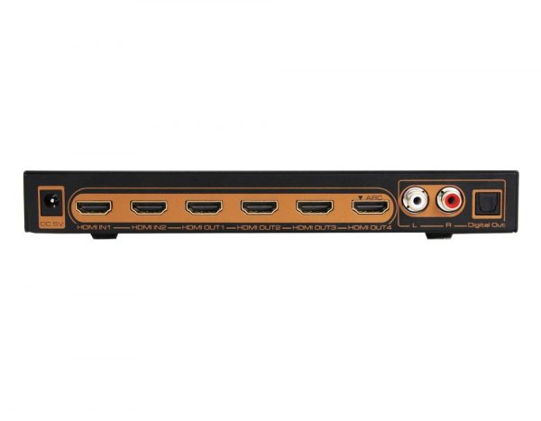 HDMi splitter matrix switch 2X4 with audio extractor Toslink RCA R/L ARC UHD-0