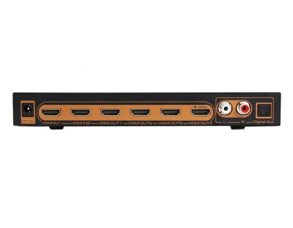 HDMi splitter matrix switch 2X4 with audio extractor Toslink RCA R/L ARC UHD-8473