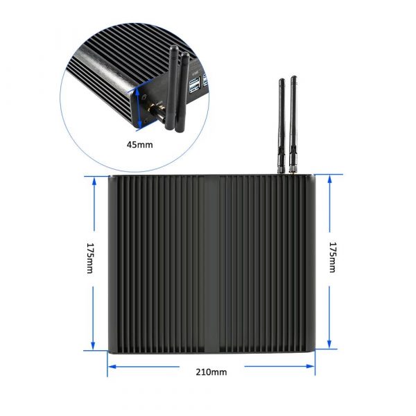 Industrial fanless mini PC Nettop Computer HTPC V7 i7-7500U DDR4 mSATA HDMI VGA-9175