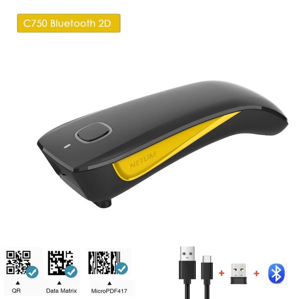 Безпровідний сканер штрихкодів 2D NETUM C750 Bluetooth +2.4Ghz радіо-0