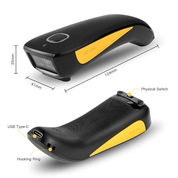 Безпровідний сканер штрихкодів 2D NETUM C750 Bluetooth +2.4Ghz радіо-9501